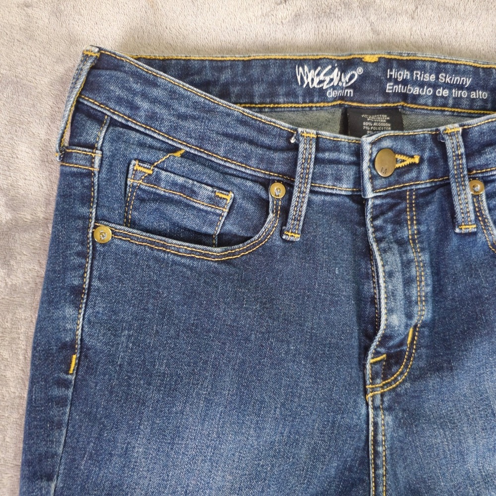 Mossimo Jeans Women 6/28 Blue High Rise Skinny Power Stretch Denim Cotton